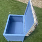 Peter Rabbit bijou Ottoman - blue paint foam and interliner all new