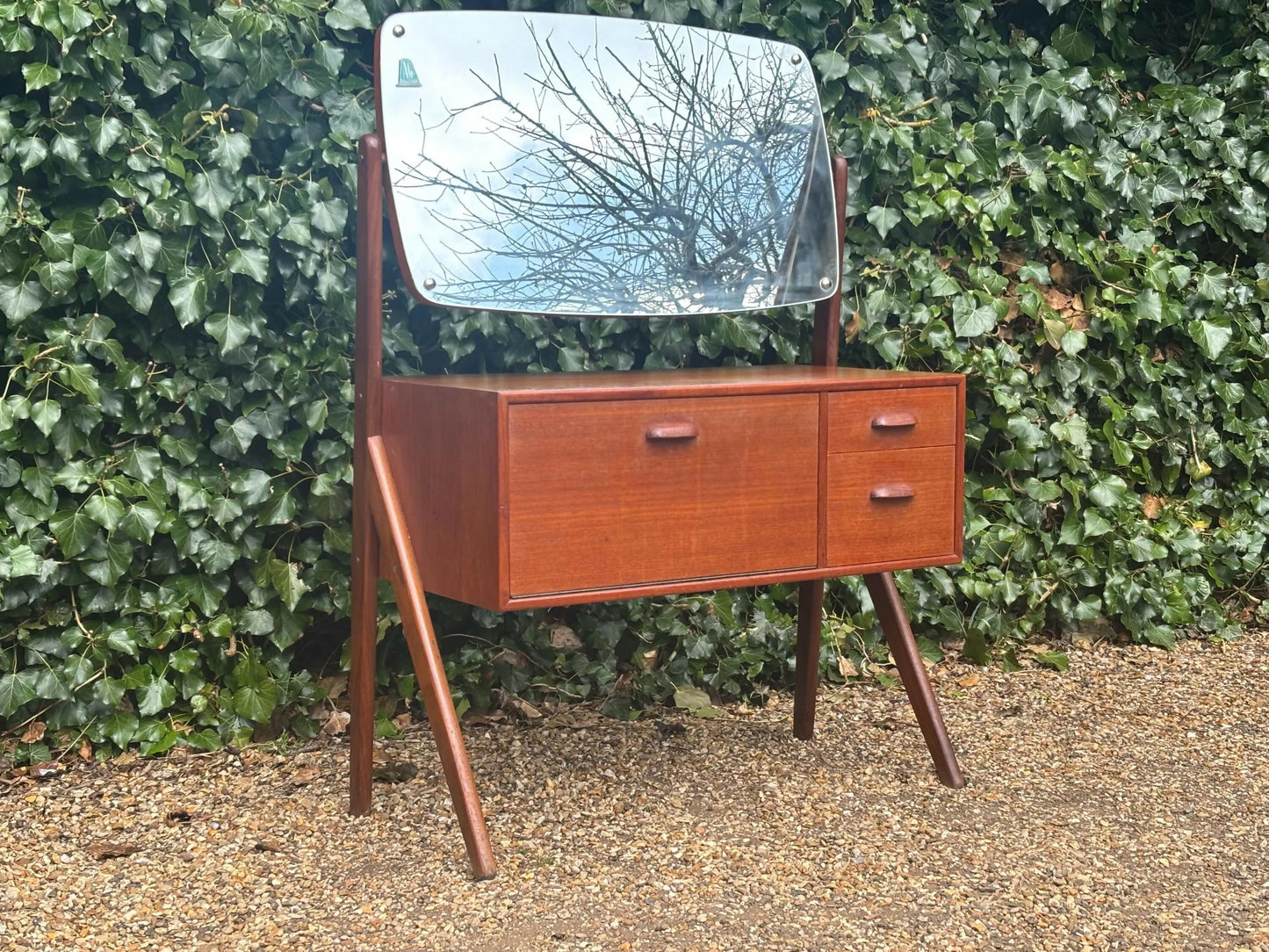 Vintage 1960's Ølholm Møbelfabrik Teak Vanity Table