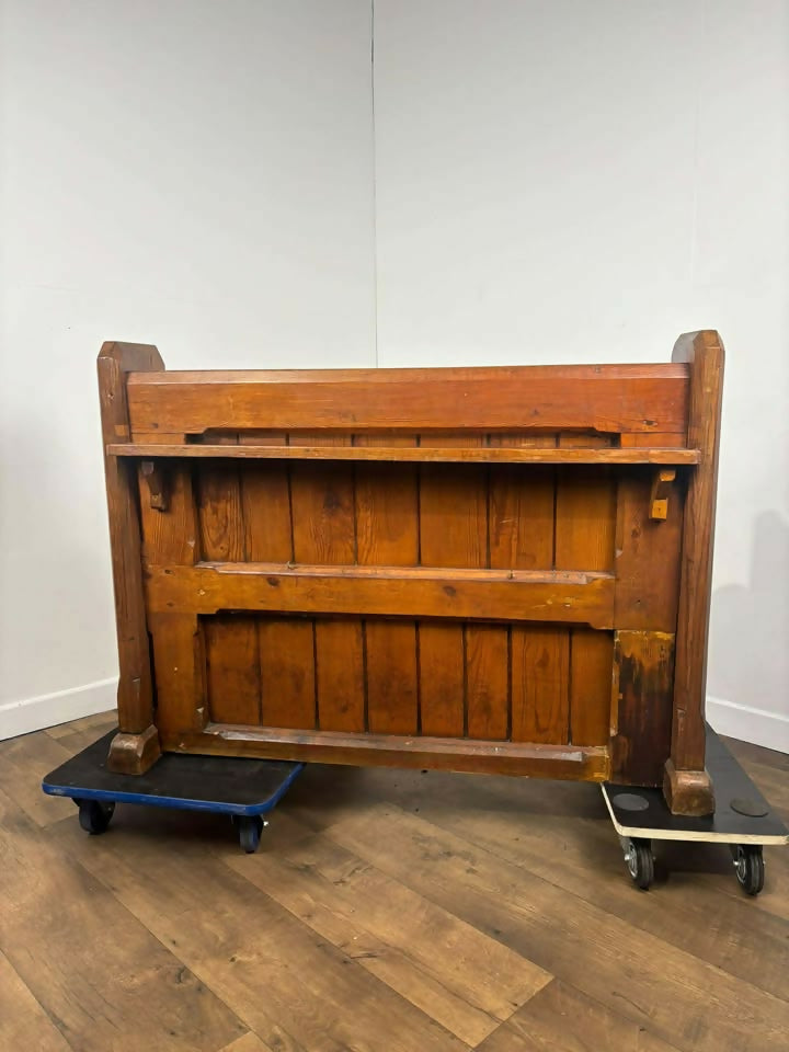 Victorian Pitch Pine Pew Of Small Proportions