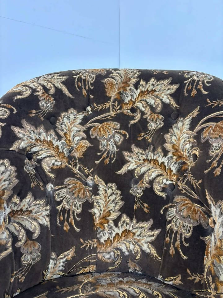 Victorian Upholstered Armchair on Castors
