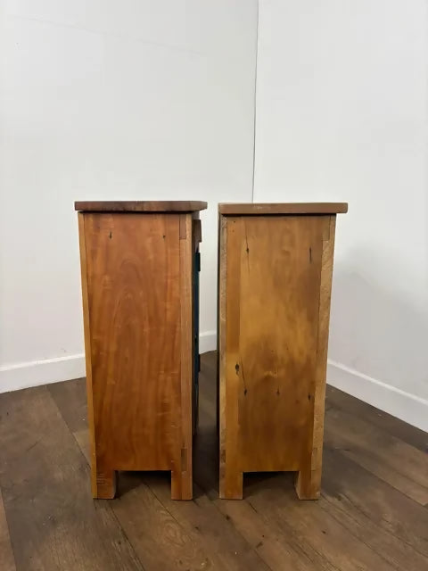 Pair of Reclaimed Indian Wood Bedside Cabinets