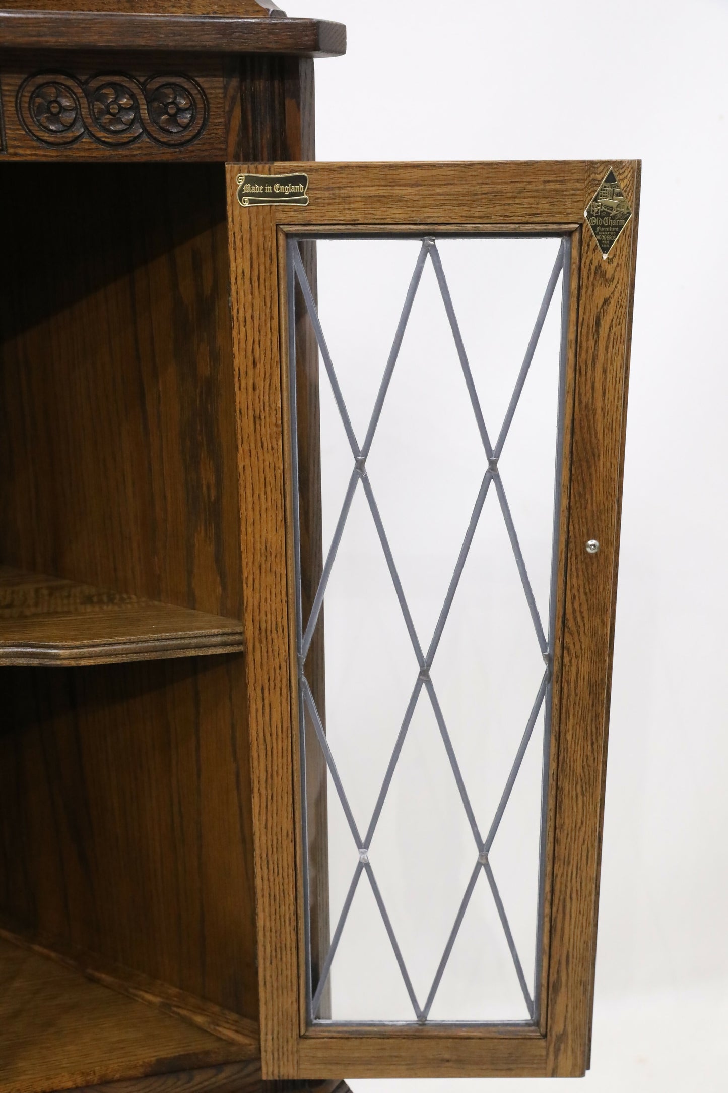 Old Charm 75 Anniversary Corner Display Cabinet Light Oak FREE UK Delivery. SBR9127/2005D