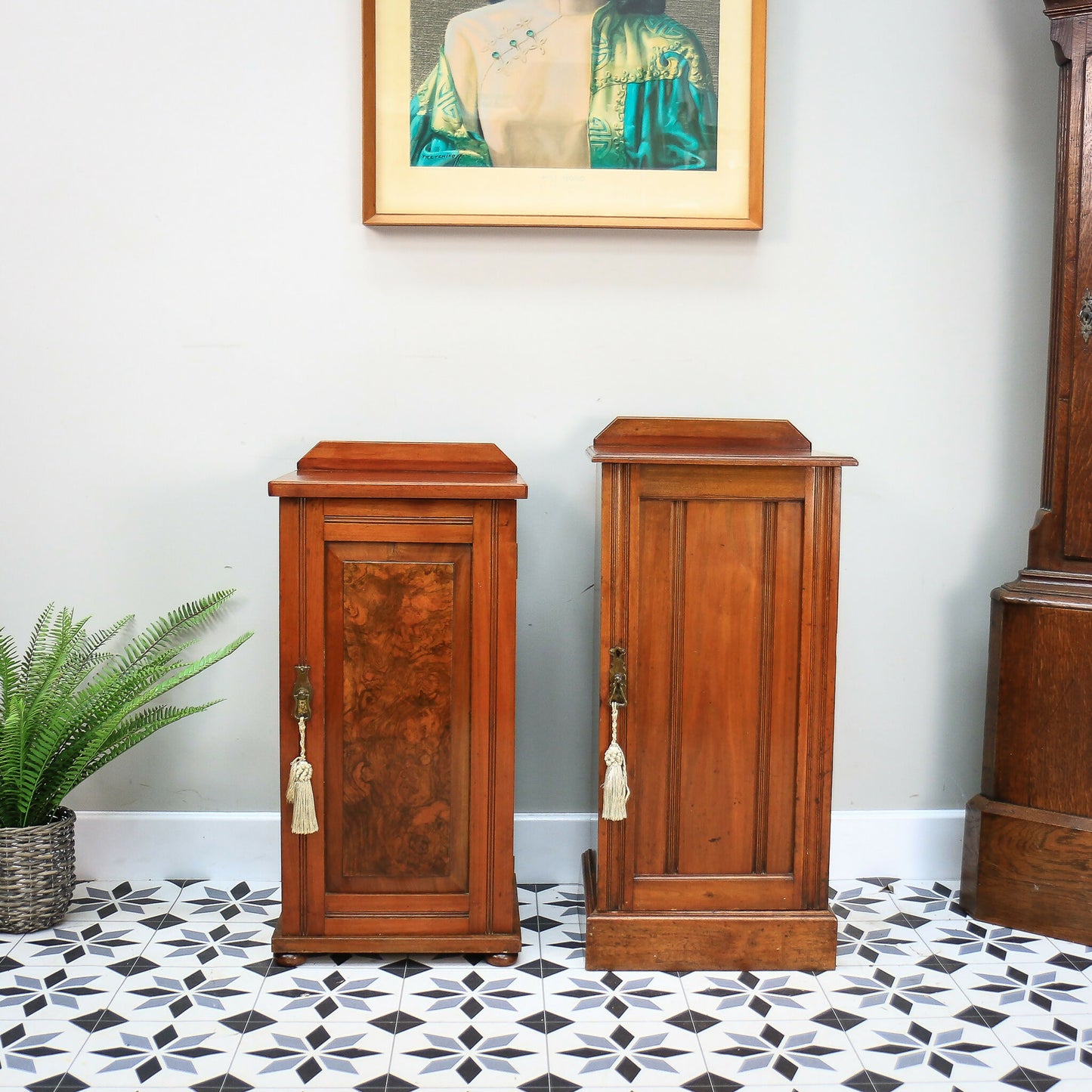 Two Bedside Cabinets Mahogany Late Victorian Early Edwardian