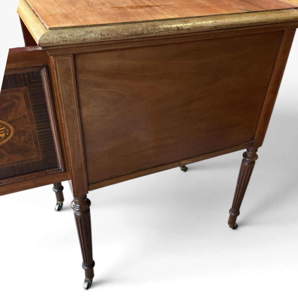 Antique Sheraton-style inlaid mahogany sideboard / dressing table/desk