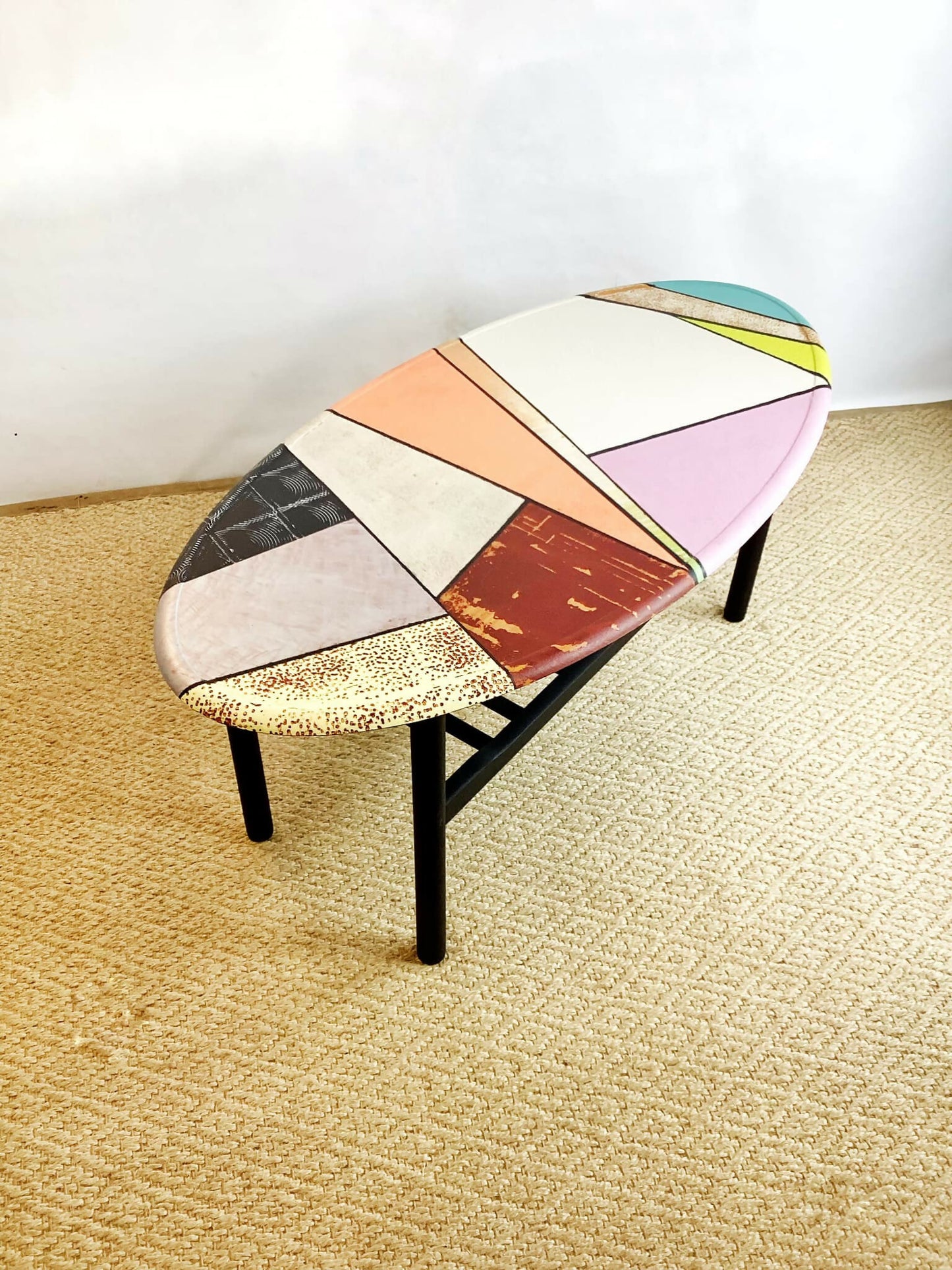 Mid Century Oval Coffee Table Hand Painted By Paint Kitchen