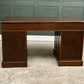 Large Antique Oak Pedestal Desk - Solid Oak