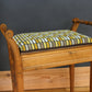 Edwardian Piano Stool – Newly Reupholstered in Bold Geometric Fabric | Vintage Statement Furniture