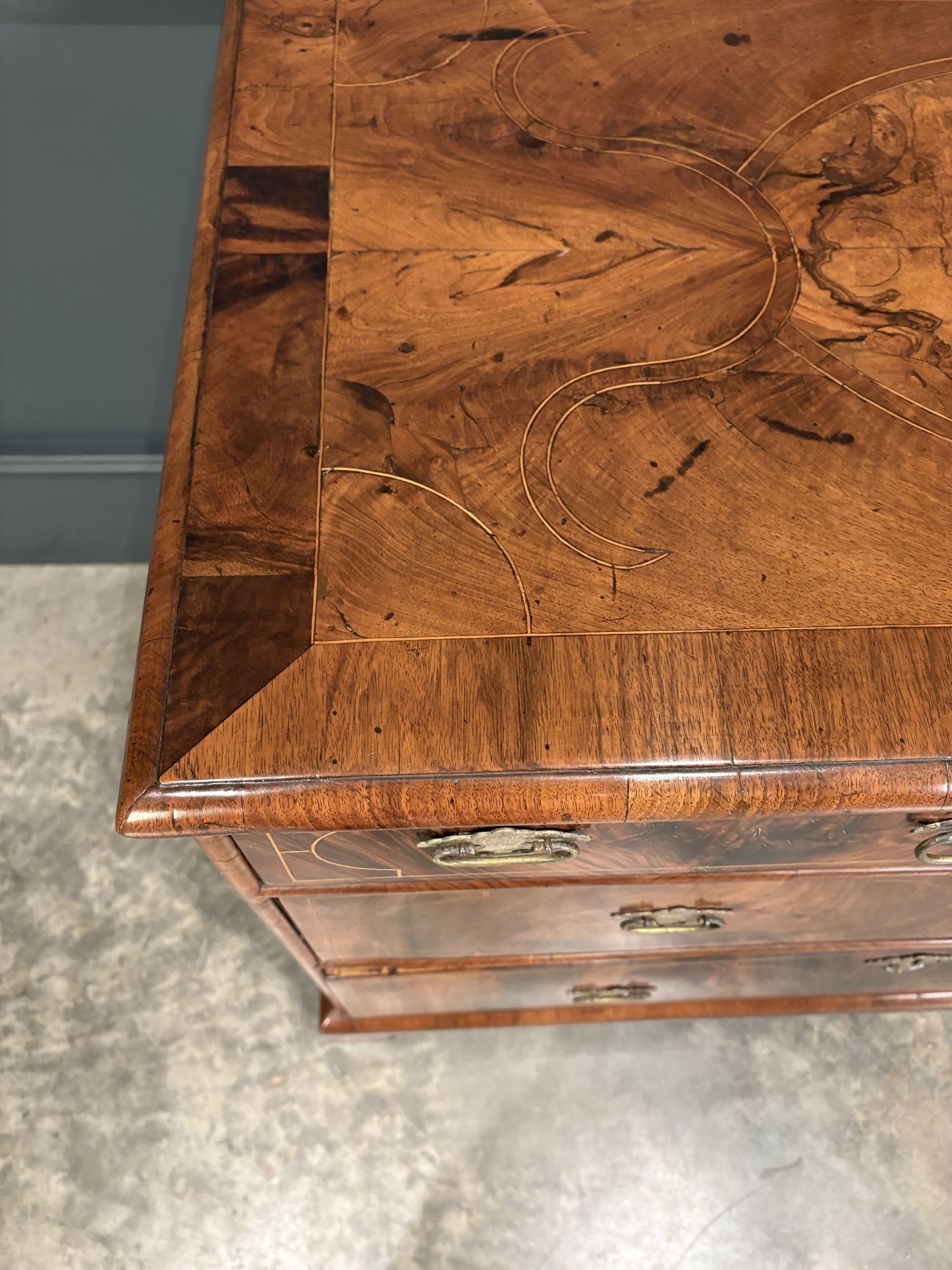 William & Mary Inlaid Walnut Chest Of Drawers