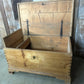Vintage Victorian Pine Trunk Coffer Linen Box, c 1880