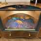 Luxury Unique Art Deco Sideboard with Drinks Cocktail Cabinet Section or TV Console | Refinished Hand Painted Vintage Green, Gold & Velvet | Black Leopard Interiors