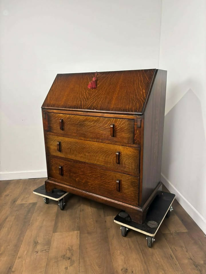 Vintage Dark Oak Bureau