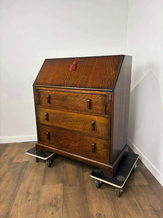 Vintage Dark Oak Bureau