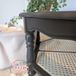 Tailor Thrifted Upcycled Vintage Cane and Glass Table Set 10