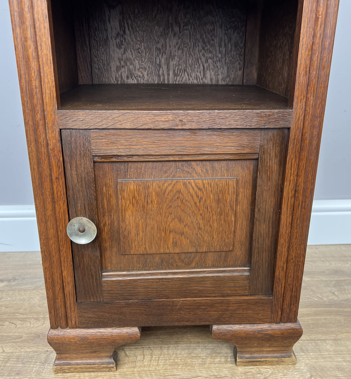 Bedside Table Antique French Style Oak Carved Marble Top Cabinet LOT 6601