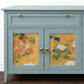 Vintage Oriental Print Pale Blue Sideboard Painted Upcycled Custom Commission