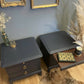 PRO SPRAY painted stag bedside tables dark matt blue…. ANY COLOUR