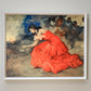 The Fire Dance, by Francisco Rodriguez Sanchez Clemente Mid Century Red Dress