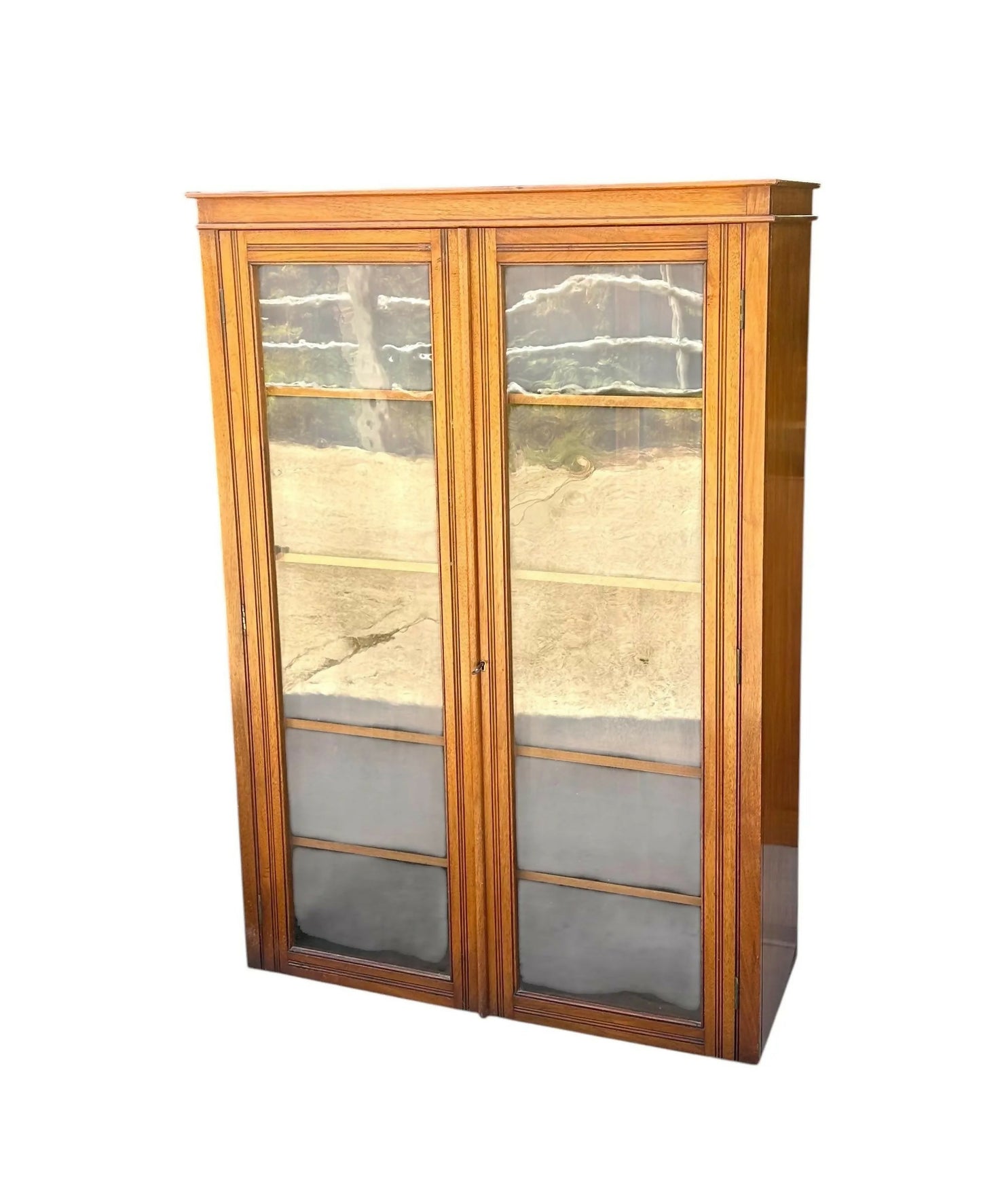 Vintage Victorian Mahogany Library Bookcase Display Cabinet