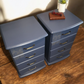Navy blue bedside tables cabinets
