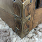 Hand-Painted Vintage Cupboard in Annie Sloan Black and Hornfleur | Decoupage Detail and Brass Hardware