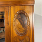 Edwardian Walnut Single Door Mirrored Wardrobe with Carved Panels