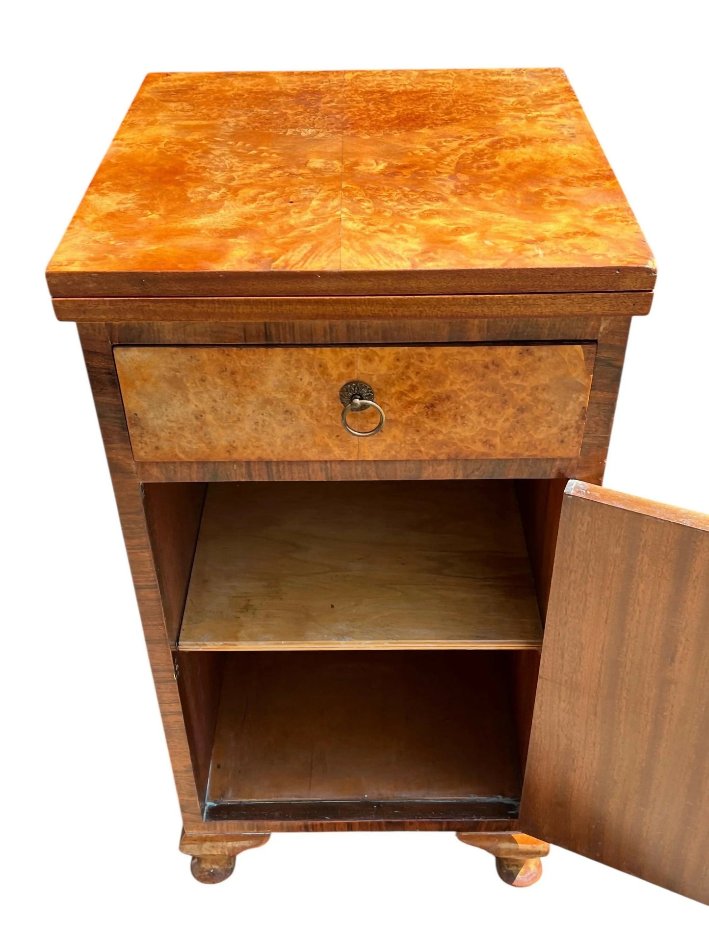 Antique Walnut Deco bedside cupboard