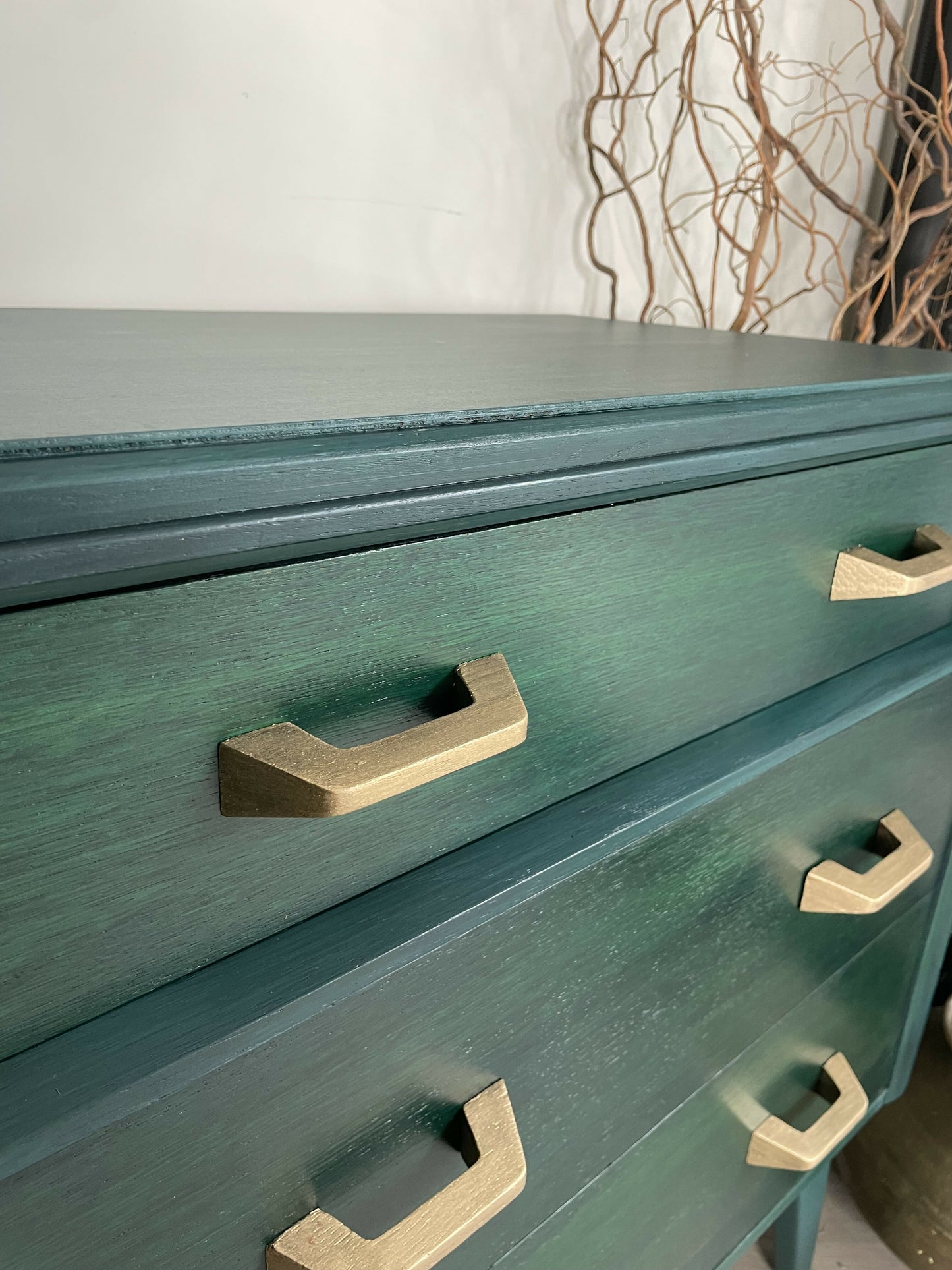 Mid Century Chest Of Drawers, Green and Teal