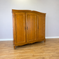 Wardrobe Vintage French Louis XVI Style Oak Triple Door Carved Armoire LOT 6467