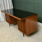 Mid Century Teak Office Desk with Black Top - Danish?