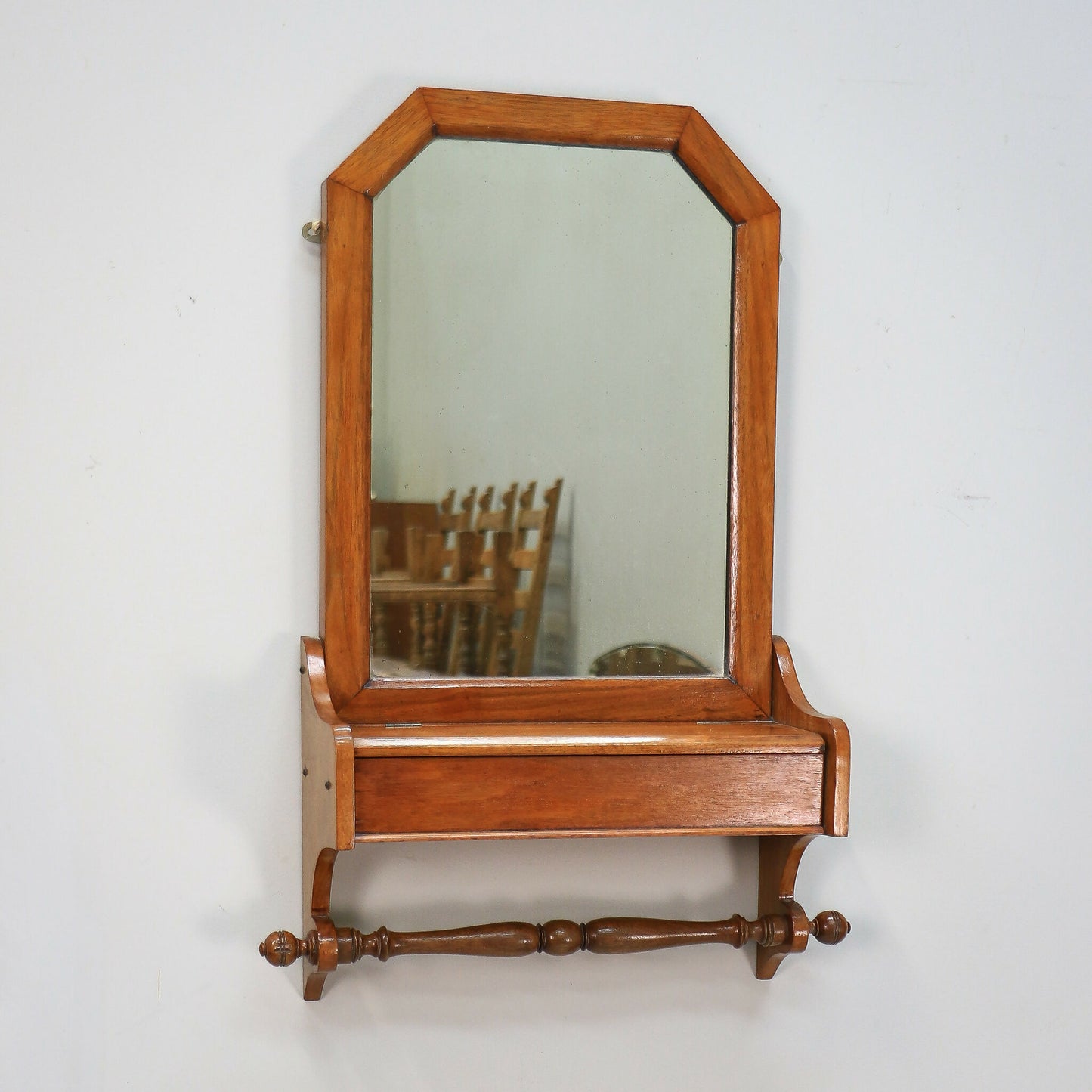 Arts and Crafts Bathroom Wall Mirror with Towel Rail and Box