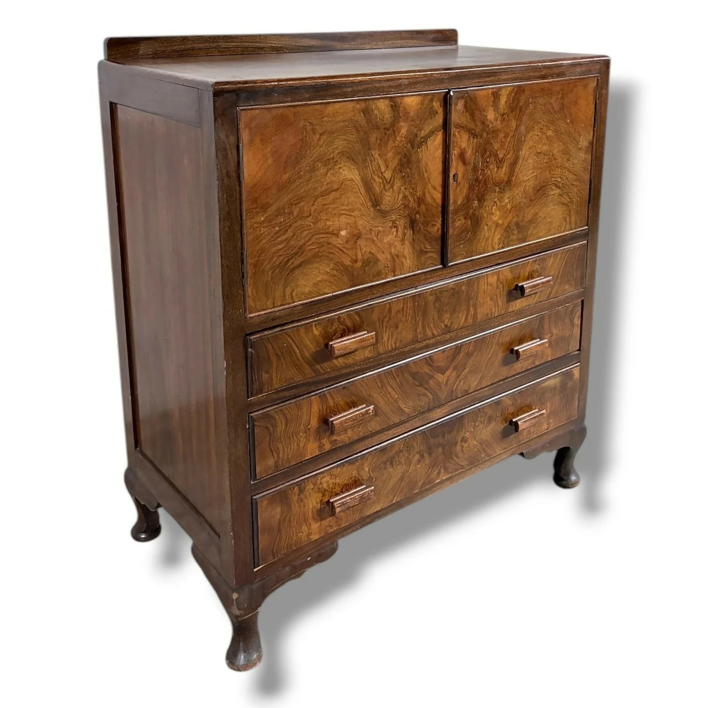 Walnut Burr Drinks Cabinet / Pantry Storage (c.1930s–1950s)