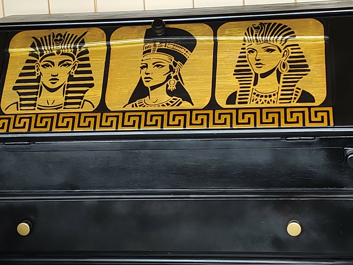 THE AFRICAN ASPECTS UPCYCLED - ONE-OFF FURNITURE ART - The Golden Dynasty Statement writing bureau