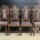 Set 8 French Carved Oak Dining Chairs