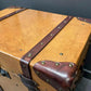 English handmade luxury leather trunk - hand dyed - steamer style
