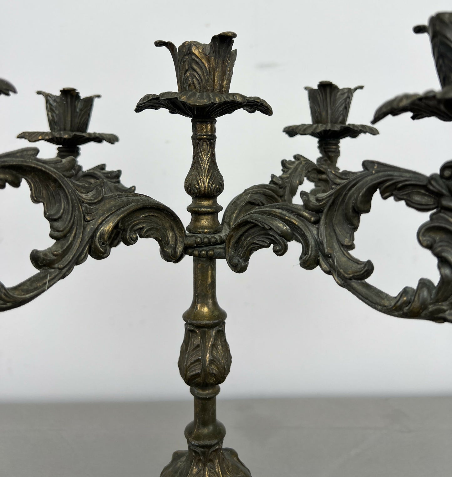 Candelabra Vintage French Style Metal Five Arm Ornate Candle Holder LOT 6424