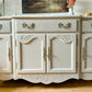 Vintage Queen Anne Sideboard Large, Carved Details, Neutral, Paint Wash - MADE TO ORDER