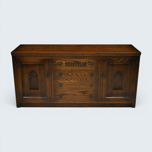 Oak Sideboard Carved Cupboards Made By Webber Furniture FREE UK Delivery*