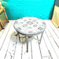 French Labels Decoupaged Table
