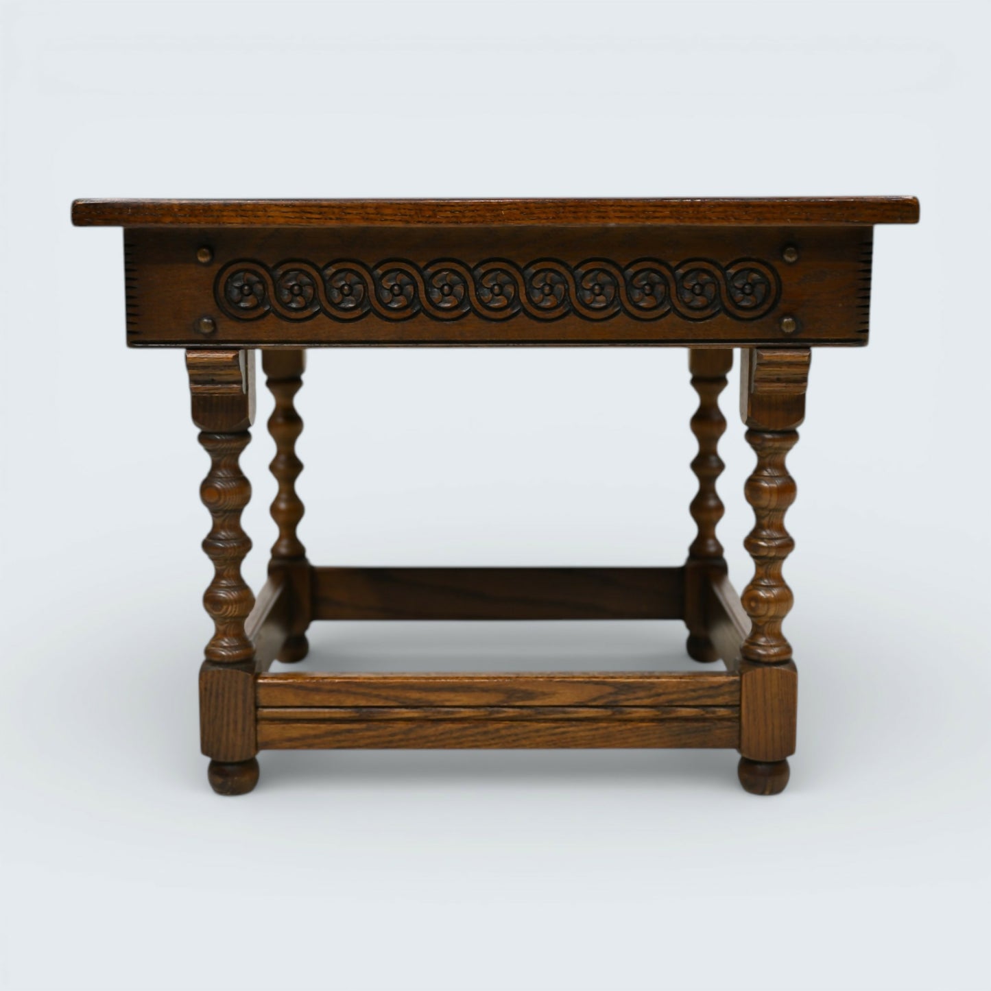 Vintage Oak Old Charm Solid Lamp/Side Table Tudor Antique Style FREE UK Delivery