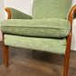 Vintage Pair of Parker Knoll Light Green Upholstered Armchairs – Model PK 749-1014