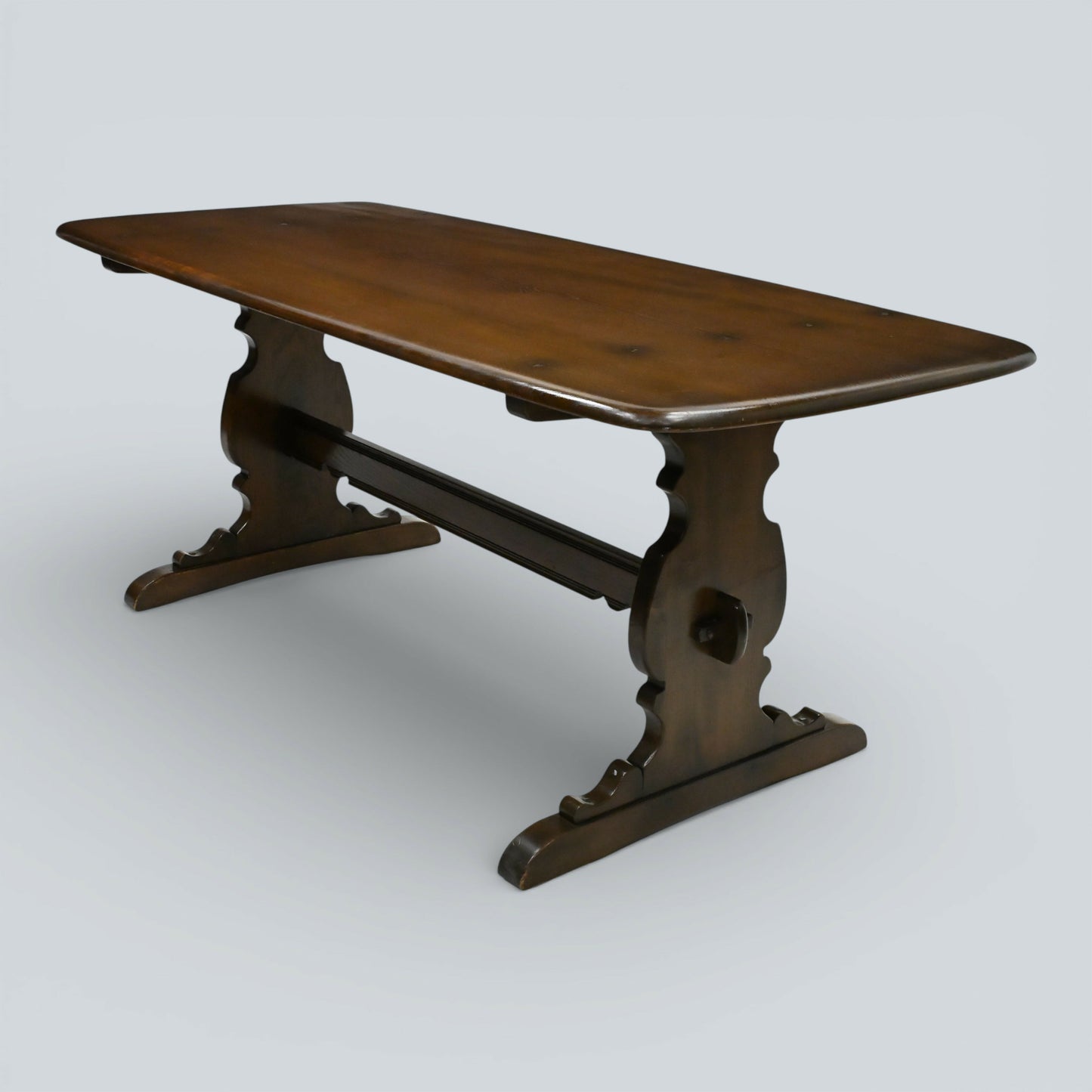 Ercol Elm Dining Table Plank Top Retro Traditional Dark Finish FREE UK Delivery*