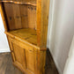 Solid Waxed Pine Barrel Back Corner Cupboard