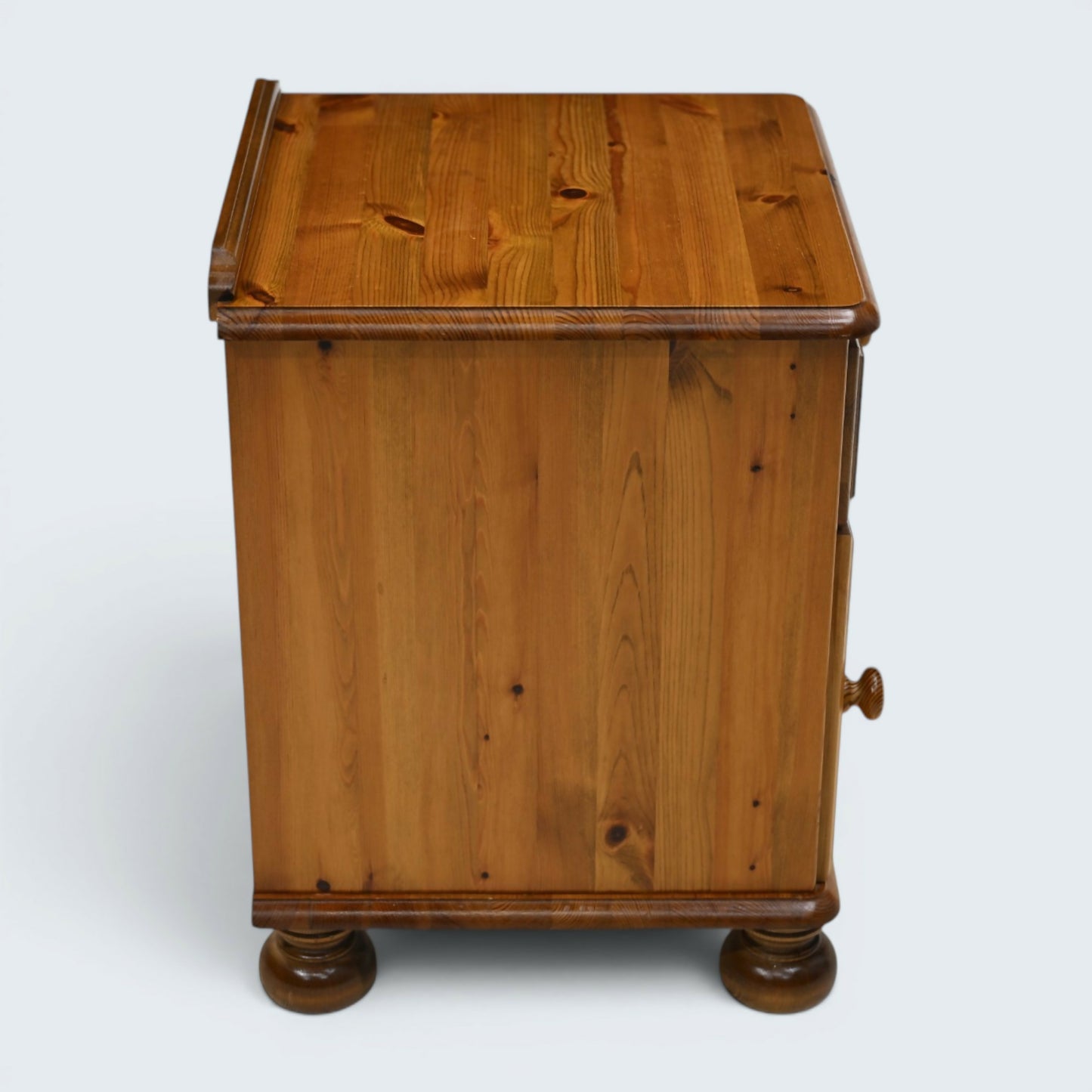 Ducal Bedside Cabinet Knotted Pine Drawer and Cupboard Bun Feet FREE UK Delivery