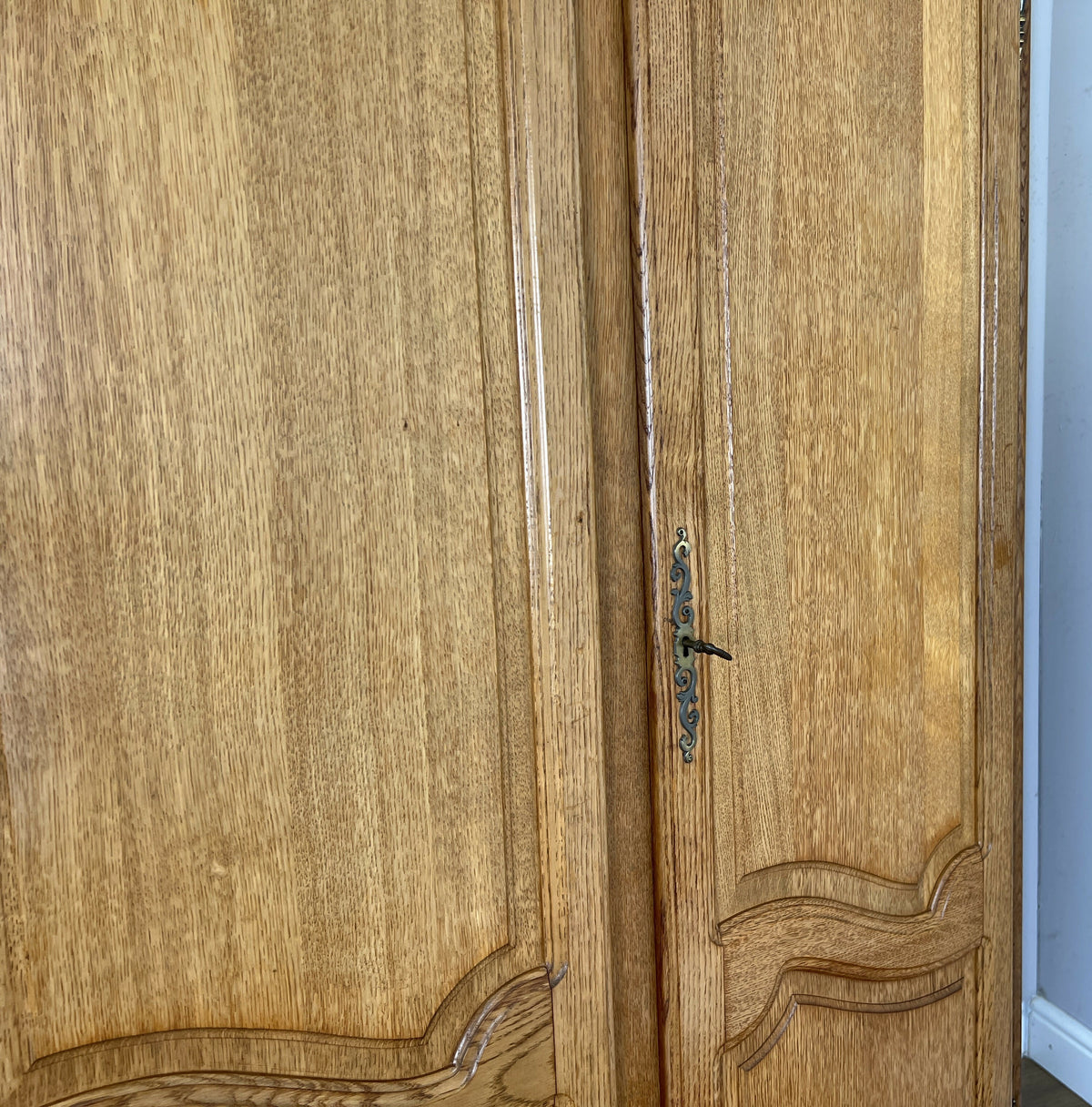 Wardrobe Vintage French Louis XVI Style Oak Five Door Carved Armoire LOT 6519