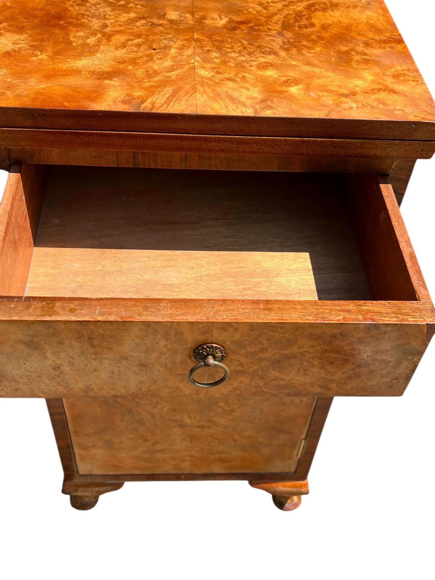 Antique Walnut Deco bedside cupboard