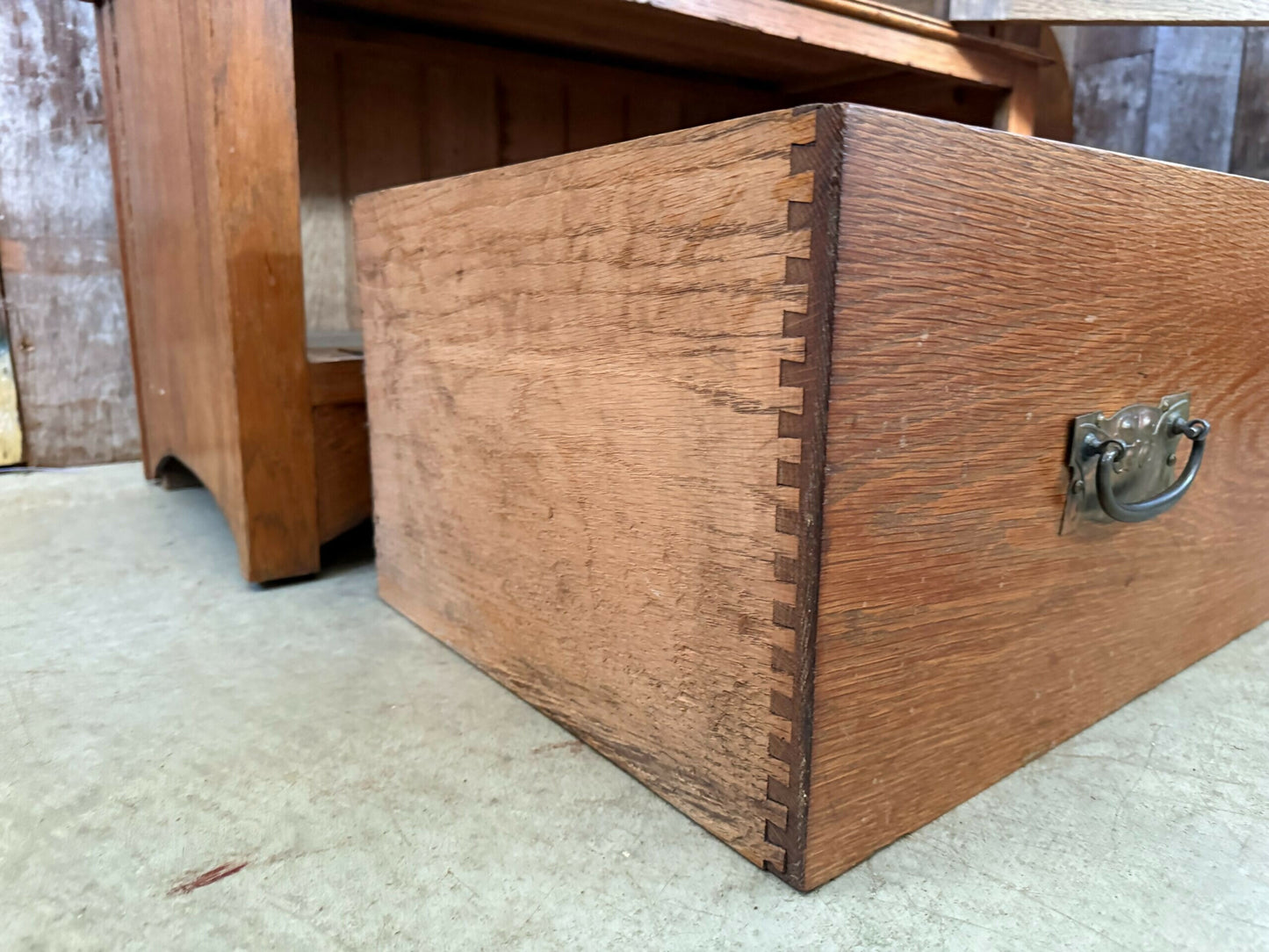 Antique Oak Art Nouveau Arts Crafts Mirrored Wardrobe, Shapland Petter, c1900