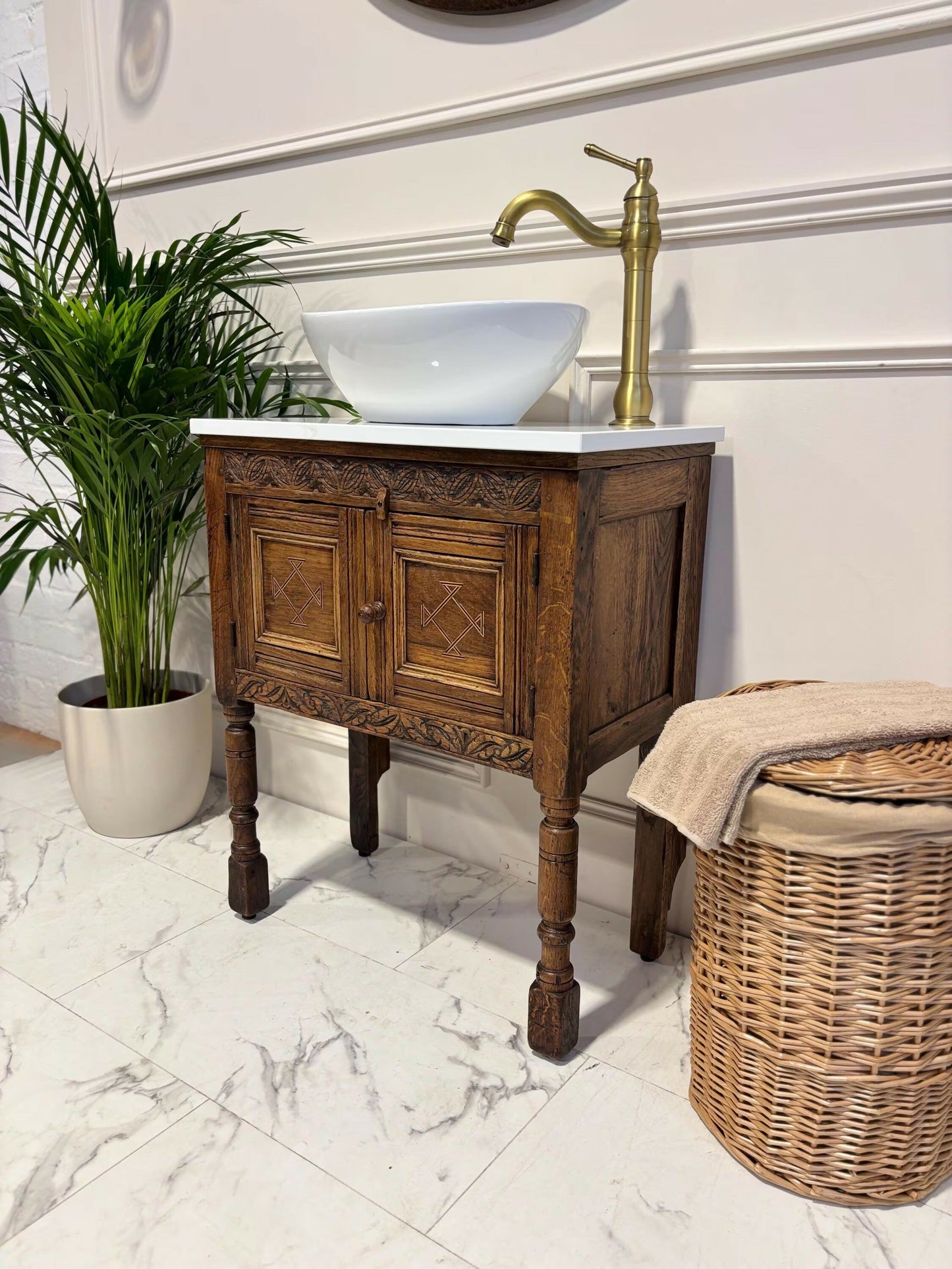 Vintage Vanity Unit Made to Order Vanity Unit Custom Made Bathroom Furniture Antique Traditional Bathroom Washstand Basin Unit