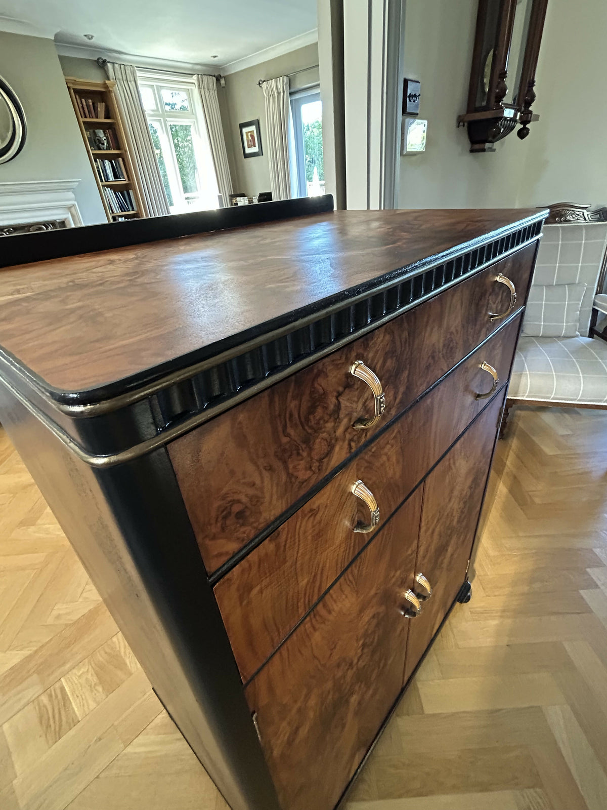 Art Deco Cocktail Cabinet. Original 1920's cabinet. Handpainted.