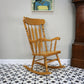 Rocking Chair Solid Wood with Exaggerated Slat Back and Turned Spindles