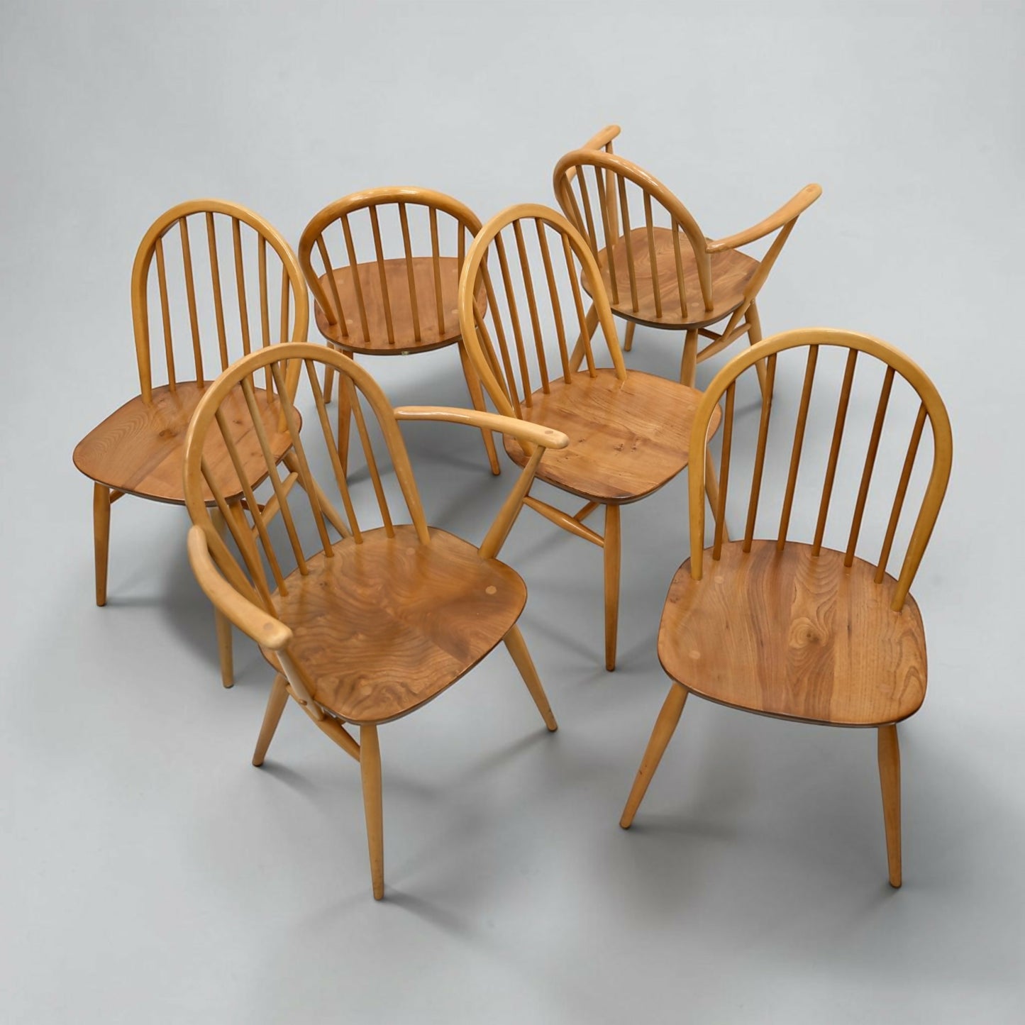 6 Ercol Dining Chairs Windsor Bow Back Vintage Retro Seating FREE UK Delivery*